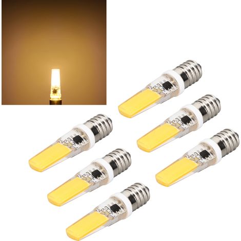 Miniatur-E14-COB-Lampe, E14-Silikonlampe, dimmbar, kompatibel mit Pendel-, Decken-, Wand- und Tischleuchten. 6er-Pack, warmweißes Licht. (1/5)