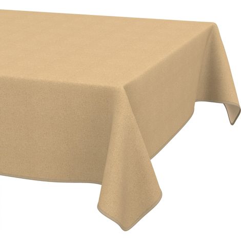 Nappe enduite Beige Aspect Lin avec Ourlet 140x100 cm Anti-Taches (1/5)