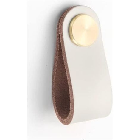 Set di 4 maniglie in pelle per mobili, pomelli per ante di armadi, pomelli in pelle per cassetti, maniglie vintage per armadi, cassettiere, cucina, bagno (1/5)