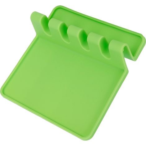 Support Cuillère à Soupe en Silicone Alimentaire Multifonction pour Cuillère en Bois et Ustensiles de Cuisine Maison Vert (1/5)