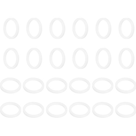 Rondelle PTFE 24Pcs 20mm OD 16mm ID 2mm Épais Rondelles Plates Joint d'Étanchéité Annulaire pour Robinet, Tuyau, Boulon, Machinerie, Blanc (1/5)