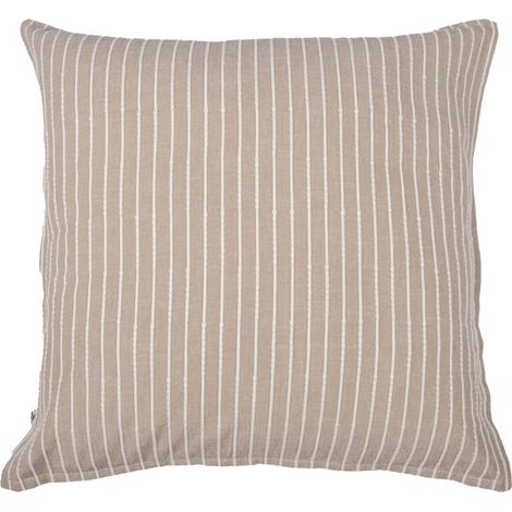 Taie d'oreiller 60x60cm coton tissage texturé coloris beige et blanc - TIMEA