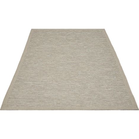 FLOORNOVO In- & Outdoor Teppich Grau Fischgrätmuster - 280 x 200 cm - Flachgewebe für Garten Balkon Terrasse und Innenbereich - Robust & Pflegeleicht - einsetzbar im Innen- und Außenbereich (1/2)