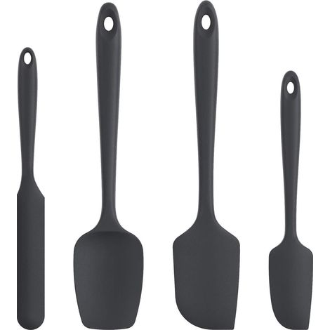 Silikon Teigschaber Set 4-teilig, hitzebeständig bis 315℃, schwarz