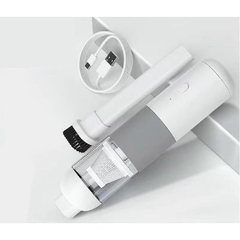 Aspirateur de voiture sans fil rechargeable, mini aspirateur, aspirateur portatif sans fil, aspirateur pour voiture, aspirateur pour poils d'animaux - Type C - Blanc (1/5)