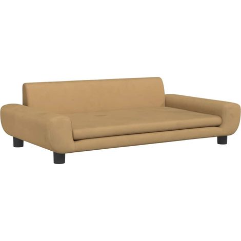 Cama para perros cesta cómodo sofá 100 x 54 x 33 cm terciopelo marrón 020042608 (1/5)