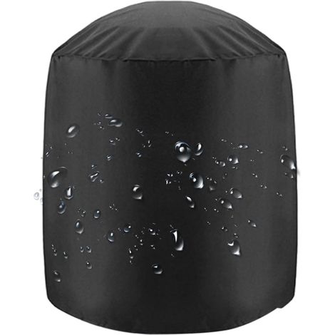 Housse de barbecue ronde cylindrique noire diamètre 62 cm hauteur 105 cm, housse de protection pour gril à fumée imperméable 210D Oxford avec bord inférieur élastique, housse extérieure résistante aux (1/5)