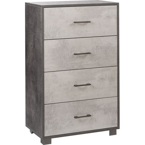 Mobile 4 Cassetti 70x112x41 cm Ossido Nero/Cemento (1/4)