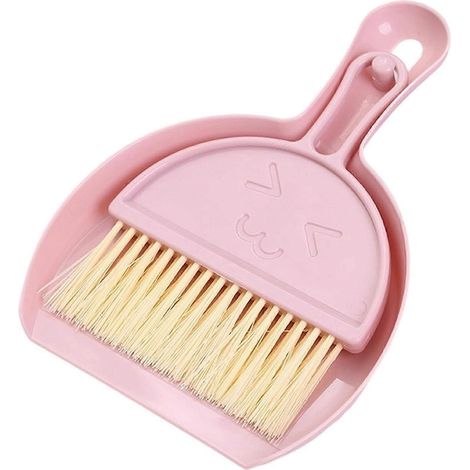 Ensemble pelle et balayette mini léger et portable avec poignée rose (1/5)