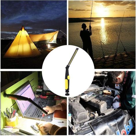 Lampada da lavoro a LED ricaricabile con magnete e USB, pieghevole, rotazione a 360 gradi, lampada di ispezione a LED ricaricabile, lampada di ispezione per officina, casa, campeggio, attività all'ape (1/4)