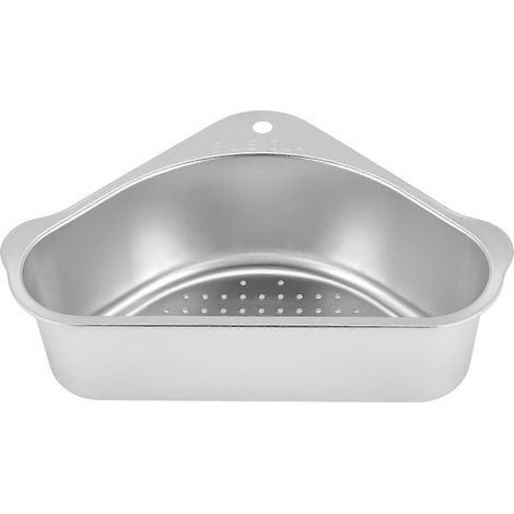Panier d'égouttage à ventouse pour évier de cuisine, étagère d'égouttage à trois coins, passoire d'évier, porte-éponge (1/5)
