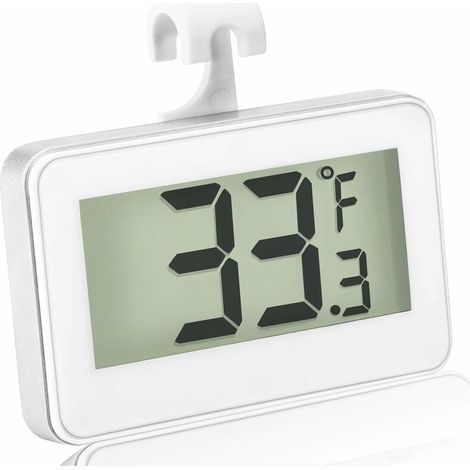 Reco.ukigerator Thermometer Digital co.ukeezer Thermometer Room co.ukidge Thermometer LCD Display Waterproof co.ukeezer Thermometer with Hook for Temperature Reading (1White) (1/5)