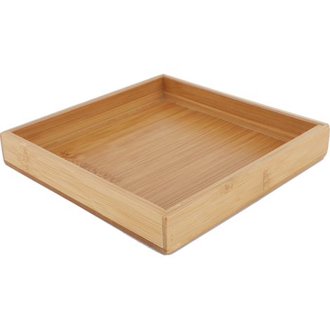 Walfront Plateau de Service à thé, Plateau de Servir Grand Bambou à Japonais Rectangular Fruit Tea Tray pour Le Restaurant Home Hotel (19, 3 19, 3 3 cm). (1/5)
