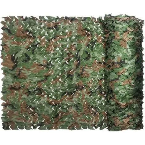 Filet de camouflage de protection solaire pour la chasse, l'armée, la décoration, les loisirs, le camping, la maison, le jardin, 6 x 6 m (1/5)