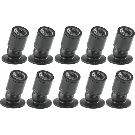 Downlight LED 1W Mini Spot Encastré au Plafond Encastré avec Pilote 100-265V AC pour Maison/Armoire à Bijoux/Salon, 10pcs (Noir, Lumière Chaude)-LIAIKI (1/5)