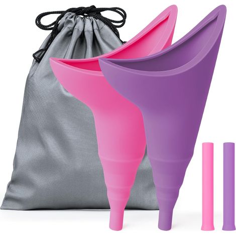 2pcs Female Standing Pissing Urinal - Urinal Funnel Reusable for Festival, Camping, Toilets for Camping, Hiking, Holidays (1/5)