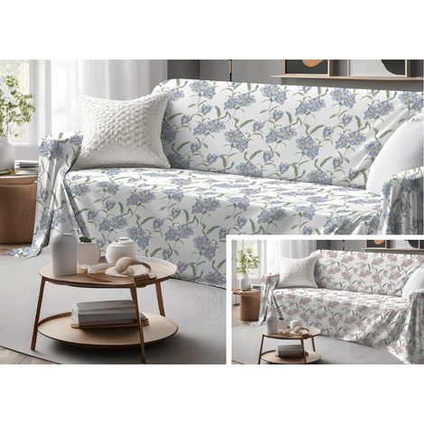 Telo Arredo Granfoulard Copritutto Salvadivano 100% Cotone Dis. Magnolia, misuraSingolocoloreRosa (1/5)