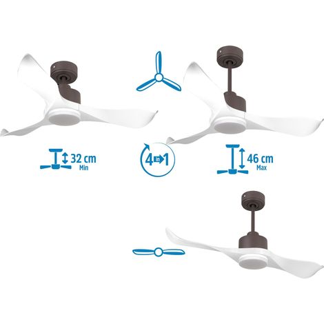 Ouray  de Klassfan - Ventilateur de plafond et destratificateur moteur DC Laiton pales  bois noir 10 à 20 m² OurayDC5P7Bk106 (1/5)