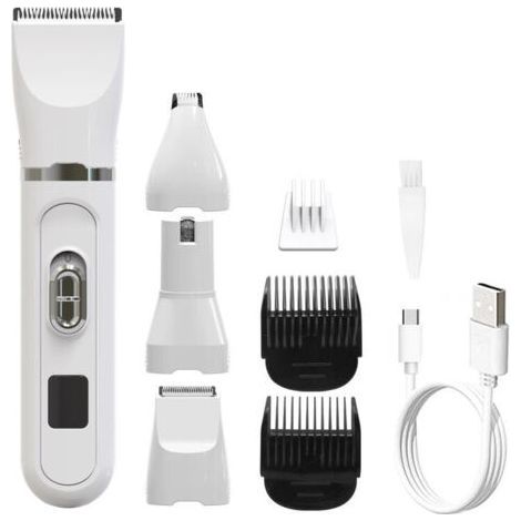 Kit de toilettage 4 en 1 pour chiens, tondeuse silencieuse pour pattes, tondeuse sans fil pour petits chiens, tondeuse électrique pour petits chiens (1/5)