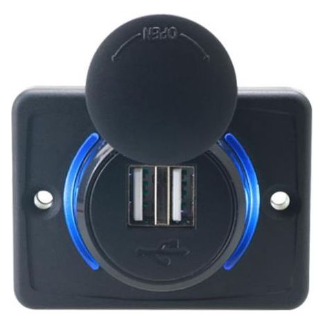 Prise USB Voiture 12V Encastrable, Chargeur USB Voiture, Double Prise USB de Chargeur Adaptateur 2 Ports, USB 3.1A 12V LED Panneau de Chargement étanche (1/5)