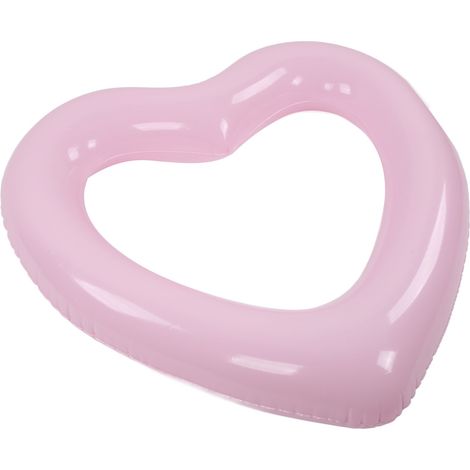 Cœur Flottant Gonflable 120cm PVC Résistant Déchirure Anneau Piscine Plage Fête Rose (1/5)