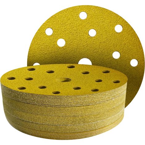 50 Stück 150 mm Schleifscheiben, Körnung 100 – 150 mm Schleifscheibe 15 Löcher für 150 mm Exzenterschleifer