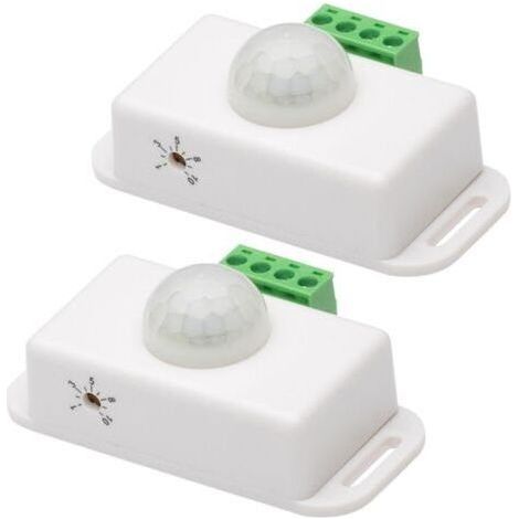 2pcs Pir Motion Detector Switch with High Sensitivity Infrared Sensor for Indoor Outdoor Led Lights White Timer for Stairs Kitchen Corridors (1/5)