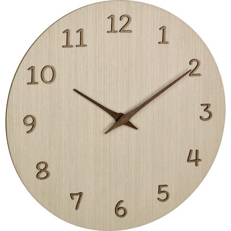 TFA Dostmann 60.3072.01 Quarz Wanduhr 298 mm x 41 mm x 298 mm  Holz (hell)