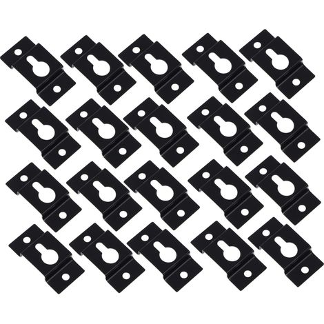 Lot de 20 Crochets en Fer Noir pour Cintres à Trou de Serrure, Supports Muraux Robustes et Antirouille pour Suspendre Photos et Cadres en Toute Sécurité (1/5)