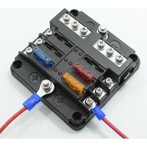 Support de voiture universel à 6 voies, bloc avec électrode négative, boîte de véhicule, connecteur automatique, lumière LED (1/5)
