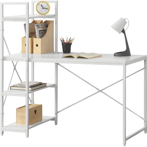 Schreibtisch Stavanger 120x60x122 cm Weiß [en.casa]