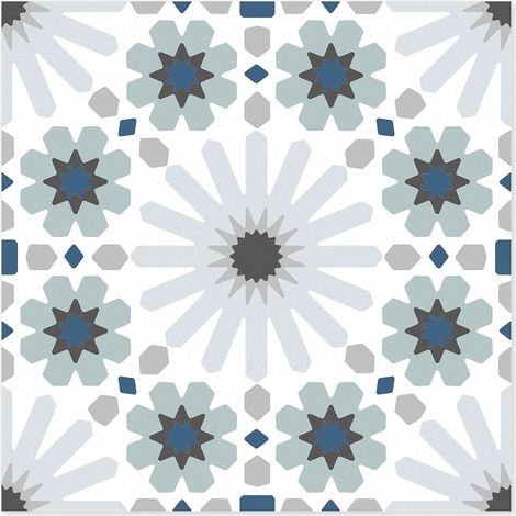 Lot de 10 autocollants pour carrelage de sol - 20 x 20 cm - Amovibles - Pour cuisine, salle de bain, salon - Imperméables - En vinyle (1/5)