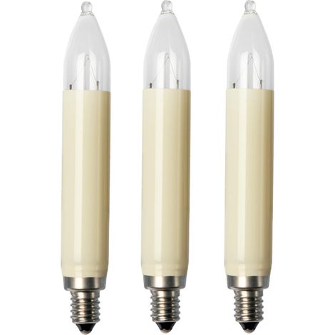 901030 Ampoule de rechange Bougie-tige Ivoire E10/8 V/3 W Lot de 3 (1/5)