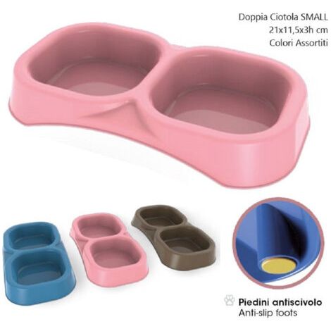 Gamelle Double Pour Chien Petite Antidérapante Pour Nourriture Et Eau Différentes Couleurs (1/2)