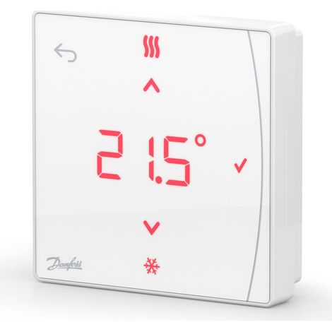 Danfoss Icon2 Zigbee Raumthermostat mit Display und Infrarot-Fußbodenfühler, 088U2122