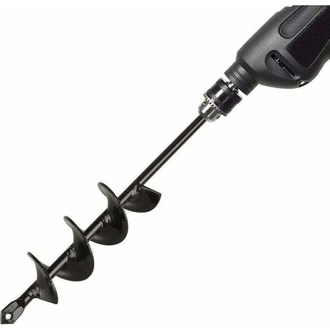 Mèche pour tarière 4×22cm – Acier haute résistance pour sols durs – Compatible avec perceuses 9.5mm – Outil de plantation efficace (1/5)