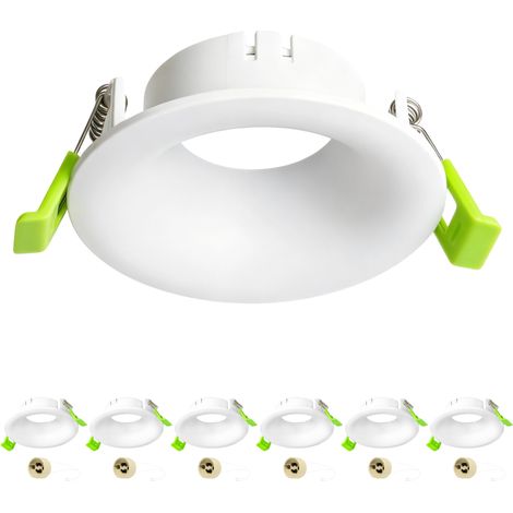 Support Spot Encastrable GU10, Cadre Spot LED Encastrable Deep Design avec Douille GU10, Sans Ampoule, Blanc Mat, Spot Plafond Rond pour Salle de Bain (1/5)