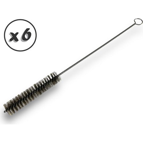 Goupillon ACIER multifonction Diamètre 25 mm Garnissage 120 mm Manche Torsadé 420 mm - Quantité x 6 - Ø 25 mm - ACIER (1/5)