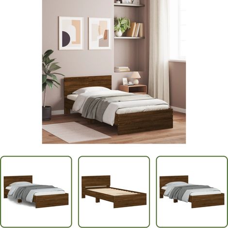 Cadre de lit - Cadre de lit sans matelas avec tête de lit 100x200 cm (1/5)