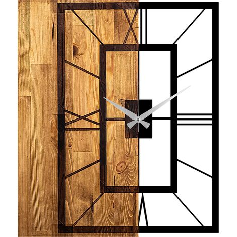 Orologio da parete in legno, decorazione naturale Clock Light Noce Nero (1/5)