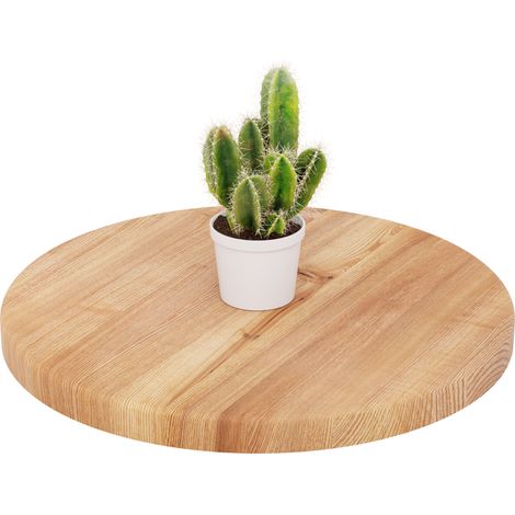 LAMO Manufaktur Plateau de table rond 40 cm en bois naturel Pour table basse ronde ou de chevet Épaisseur : 28 mm Couleur : Foncé