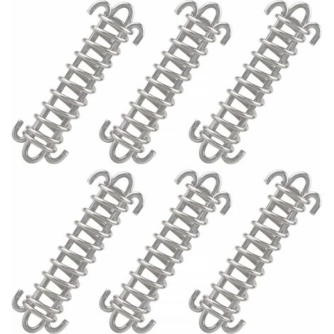 6pcs Tente Corde Résistante, Boucle Corde Ressort en Acier Inoxydable, pour Bâche, Tente, Grille Métallique (1/5)