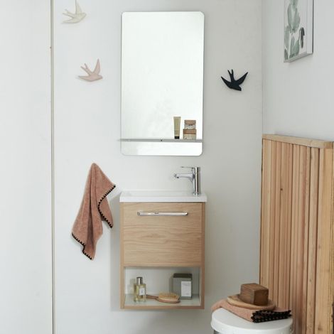 Set lavabo NIKA con nicchia, rubinetto e mensola a specchio (1/5)