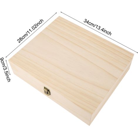 Boîte de rangement en bois naturel monocouche pour huiles essentielles, grand format, pouvant contenir 74 flacons. (1/5)