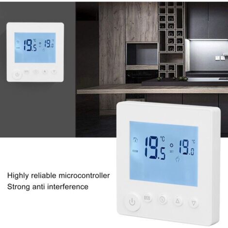 NALOOKAMIC Écran LCD tactile pour thermostat eau chauffage 3 A 95-240 V hebdomadaire contrôleur température