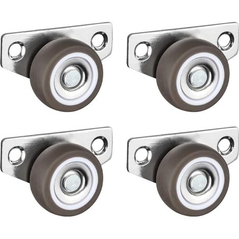 Lot de 4 petites roulettes à montage latéral - Mini roulettes à profil bas - Pour petit tiroir de rangement - Roulettes rigides pour tiroirs sous le lit - 3,2 cm (1/5)