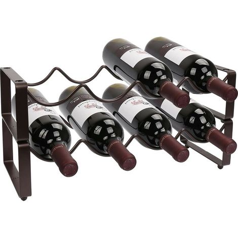 Bouteilles Étagère à Vin- 2 niveaux, pliable, pour 8 bouteilles
