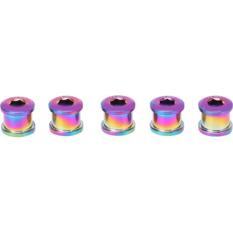 5 Pièces Vis de Plateau Simple Vélo 6.5mm en Alliage Titane Antirouille Boulons de Roue Cyclisme pour Vélo à Petites Roues Multicolore (1/5)