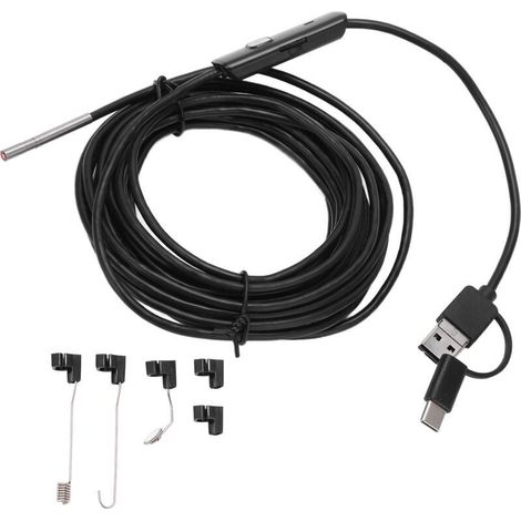 Endoscope 3.9mm Haute Définition pour Inspection Automobile, Caméra Flexible avec LED pour Téléphone, Câble Rigide 2m (1/5)