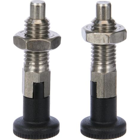 Ganter Norm elementi Rast Bulloni – GN 717 perno diametro 6 mm, acciaio inox, 2 pezzi, argento, GN 717-6-M10-CK-NI
